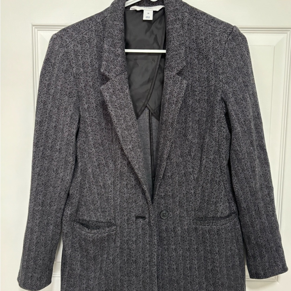 Old Navy Women's Gray Herringbone Blazer